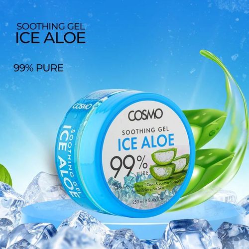 Cosmo Ice Aloe Pure 99% Moisturizing Smoothing Gel 250Ml-Blue