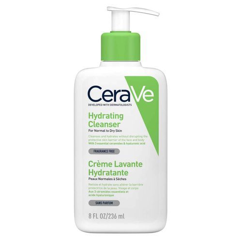 Cerave Hydrating Cleanser For Normal To Dry Skin With Hyaluronic Acid & 3 Essential Ceramides, 236 Ml