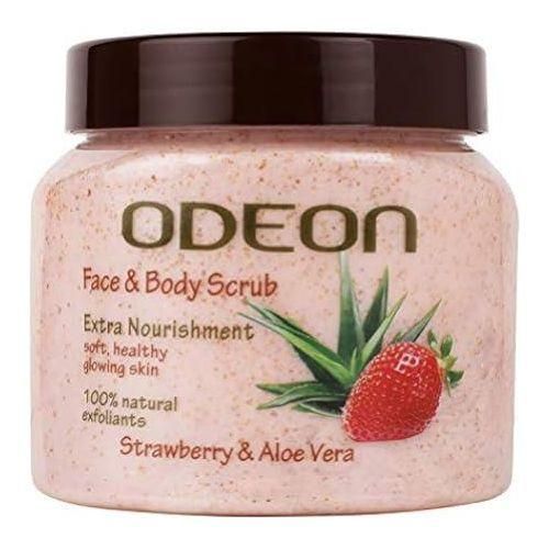 Odeon  Strawberry & Aloe Vera Face and Body Scrub Jar 300ml