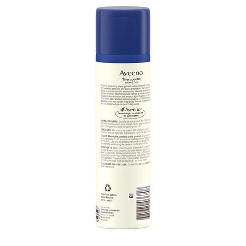 Aveeno Therapeutic Shave Gel To Help Prevent Razor Bumps & Soothe Dry And Sensitive Skin, 7 Oz