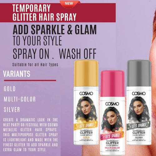 Cosmo Gold Temporary Glitter Hair Colour Spray-100Ml