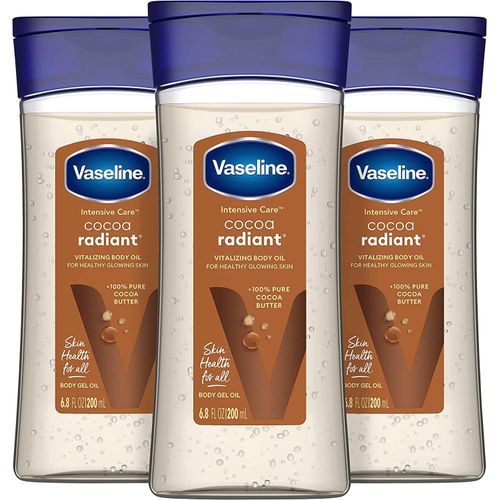 Vaseline Intensive Care Body Gel Oil Cocoa Radiant 200ml, Pack Of 3.