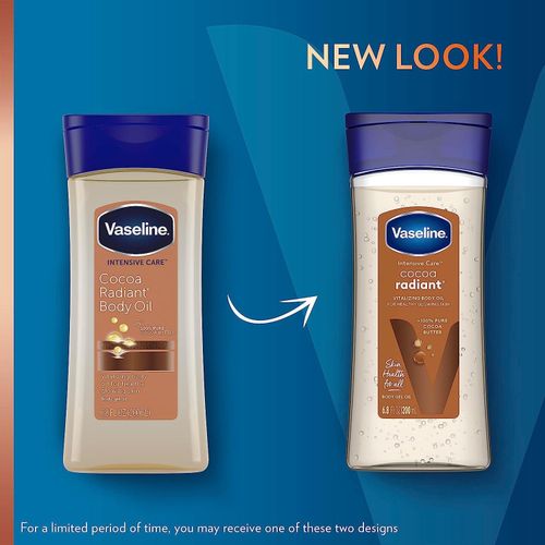 Vaseline Intensive Care Body Gel Oil Cocoa Radiant 200ml, Pack Of 3.