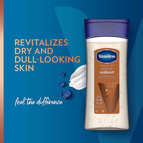 Vaseline Intensive Care Body Gel Oil Cocoa Radiant 200ml, Pack Of 3.