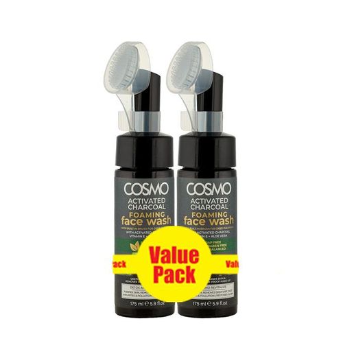 Cosmo 2 Piece Value Pack Activated Charcoal Foaming Face Wash 175Ml-Black