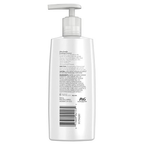 Olay Cleanse Gentle Foaming Face Cleanser For Sensitive Skin, Fragrance Free, 200ml