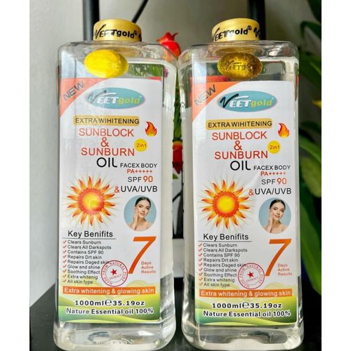 Veet Extra Whitening Sunblock and Sunburn Oil (1000ml)