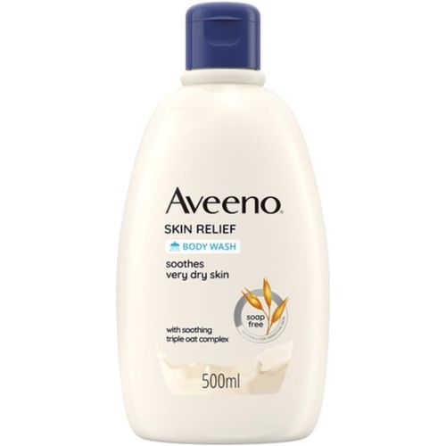 Aveeno Skin Relief Moisturising Body Wash for Very Dry Skin with Triple Oat Complex Soap Free Unscented 500ml