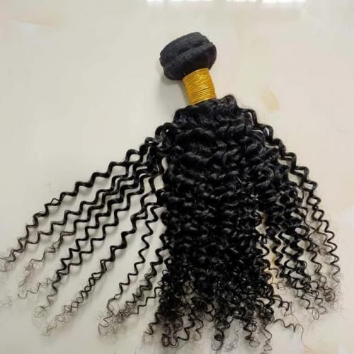 General 1Pc- Human Hair - Jerry Curly Hair Extension - Natural  Black