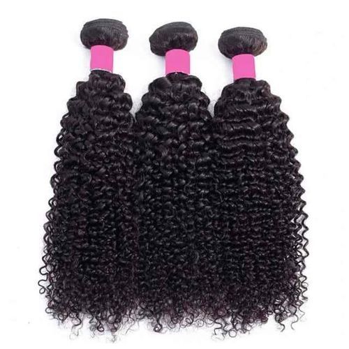 General 1Pc- Human Hair - Jerry Curly Hair Extension - Natural  Black
