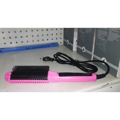 2 In 1 Hair Curling And Straightening Electric Comb - White
