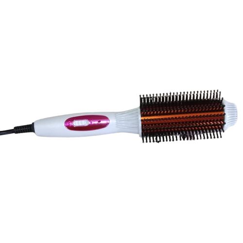 2 In 1 Hair Curling And Straightening Electric Comb - White