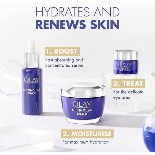 Olay Retinol 24 MAX Face Cream With 40% More Retinol, Olay's Strongest Retinoid Complex, 50ml