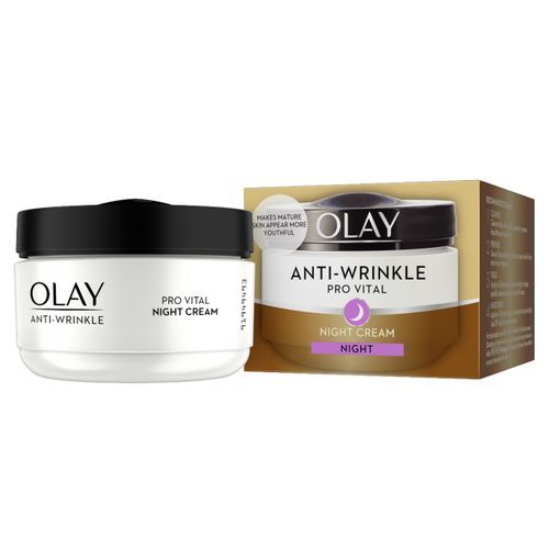 Olay Anti-Wrinkle Pro Vital Anti-Ageing Night Moisturizer, For Women 50+, 50ml