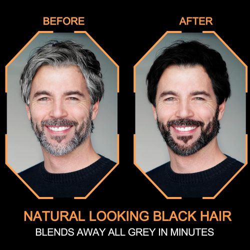 Vojo Black Hair Dye Shampoo For Gray Hair, 100% Grey Coverage, Herbal Ingredients
