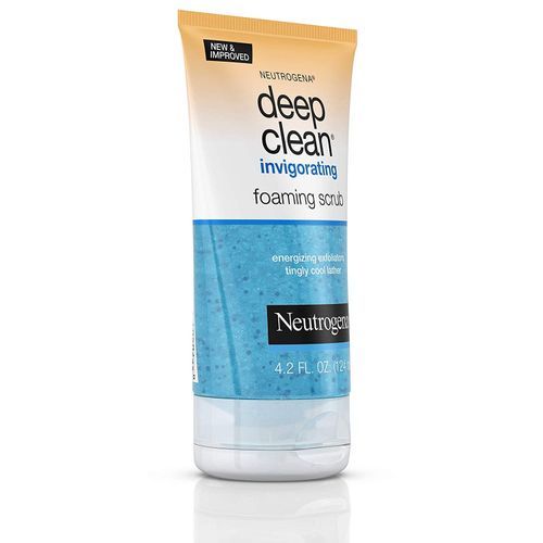 Neutrogena Deep Clean Invigorating Foaming Face Scrub And Exfoliating Face Wash, 124ml