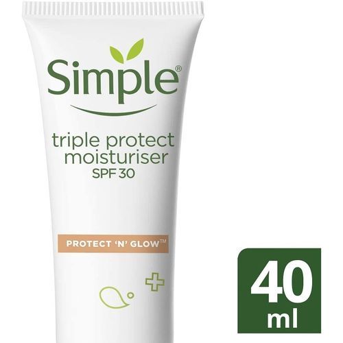 Simple Protect 'N' Glow SPF 30 For Glowing Skin Triple Protection, Vitamin C Face Cream, 40 ml
