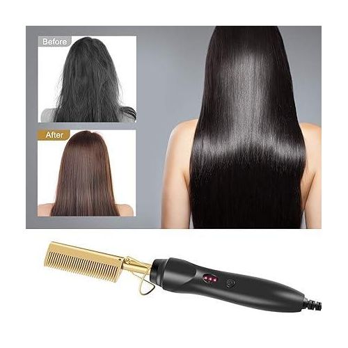 Electric Hot Metalic Hair Comb-Black