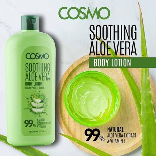 Cosmo SOOTHING ALOE VERA BODY LOTION 99% NATURAL &ndash; 750ML WITH PUMP