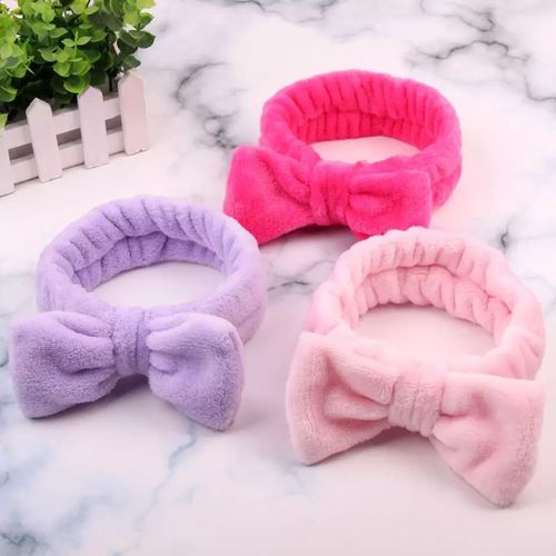 3 Piece Fluffy Head Band, Multicolor