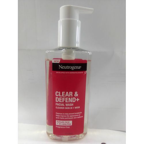 Neutrogena Clear and Defend Facial Wash Cleanse Skin in on ne week,  200ml