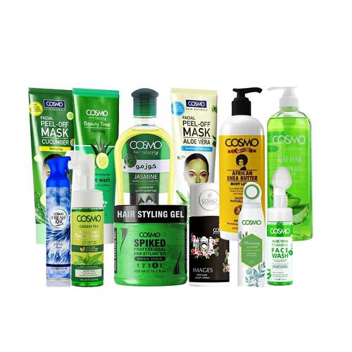 Cosmo Soothing,Hydrating Moisturizing And Anti Aging Set With Perfumes And Styling Gel-Green