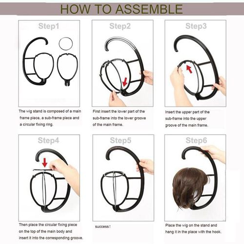 2Pc Travel Wig Holder Collapsible Wig Dryer Salon Hat Hair Cap Hanger