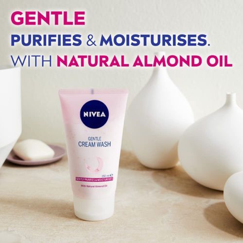 NIVEA Gentle Face Wash For Dry & Sensitive Skin Sensitive Exfoliating Face Wash, With Almond Oil 150ml