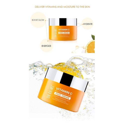 DR Rashel Vitamin C Face Cream - Hyaluronic Acid , Anti Aging and Collagen Moisturizing Strawberry Mask 50g