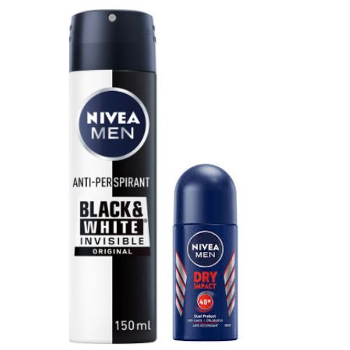 NIVEA BLACK & WHITE ORIGINAL  150ML + DRY IMPACT 50ML