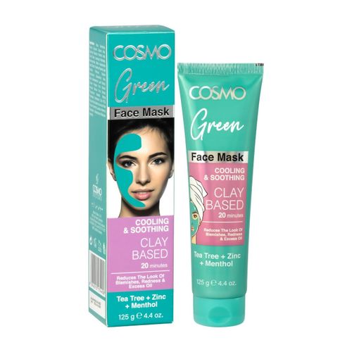 Cosmo Green Face Mask With Tea Tree Zinc & Menthol 125G-Green