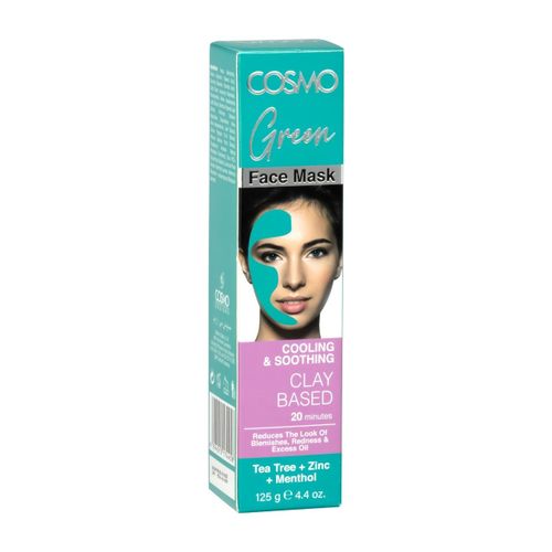 Cosmo Green Face Mask With Tea Tree Zinc & Menthol 125G-Green