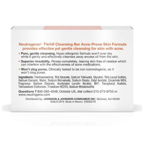Neutrogena Facial Cleansing Bar For Acne-Prone Skin, 3.5 Oz
