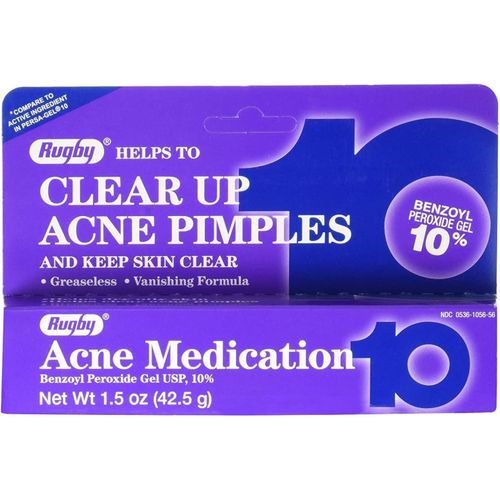 Rugby Acne Medication Benzoyl Peroxide Gel 10%-White