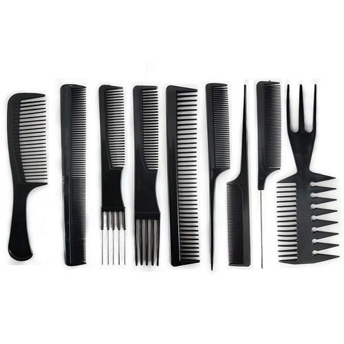 10PCS Plastic Hair Comb Set-Black