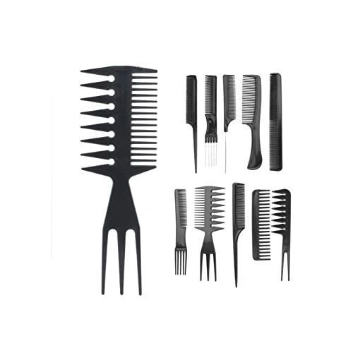 10PCS Plastic Hair Comb Set-Black
