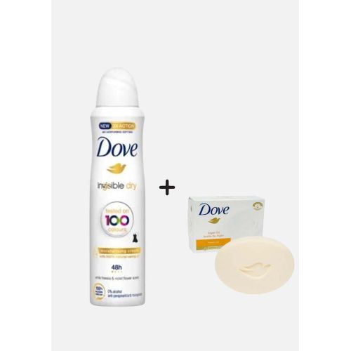 Dove Dove Soap Argan oil 135gm(Body Spray invisibile dry 150ml) 2pcs