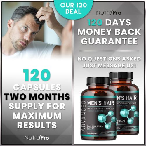 Biotin & Collagen Anti Hair Loss Pills. Regrow Hair & Beard Growth Supplement For Volumize, Thicker Hair