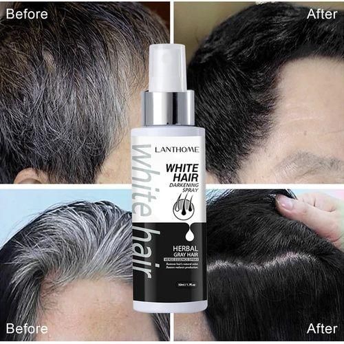 Cover Your Gray Herbal White Hair Darkening Spray Strengthening Rejuvenate Gray Hair Blackening Serum Spray
