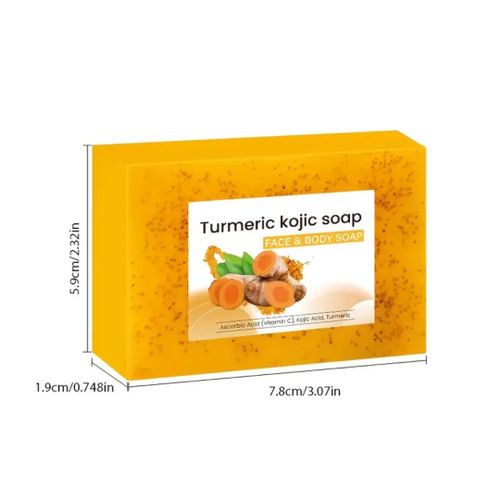 Kojic Acid Turmeric Kojic Acid Soap For Face & Body - Brightening, Exfoliating, And Nourishing - Enriched With Vitamin C, Kojic Acid & Turmeric For Radiant, Clear Skin - Natural Skin Care For Dark Spots, Acne & Hyperpigmentation