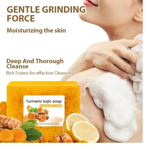 Kojic Acid Turmeric Kojic Acid Soap For Face & Body - Brightening, Exfoliating, And Nourishing - Enriched With Vitamin C, Kojic Acid & Turmeric For Radiant, Clear Skin - Natural Skin Care For Dark Spots, Acne & Hyperpigmentation