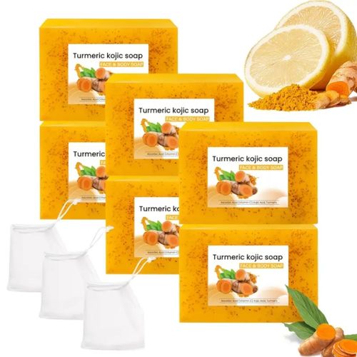 Kojic Acid Turmeric Kojic Acid Soap For Face & Body - Brightening, Exfoliating, And Nourishing - Enriched With Vitamin C, Kojic Acid & Turmeric For Radiant, Clear Skin - Natural Skin Care For Dark Spots, Acne & Hyperpigmentation