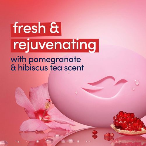 Dove Rejuvenating Beauty Bar For Gentle Soft Skin Care Pomegranate & Hibiscus Tea Scent More Moisturizing Than Bar Soap 106 G