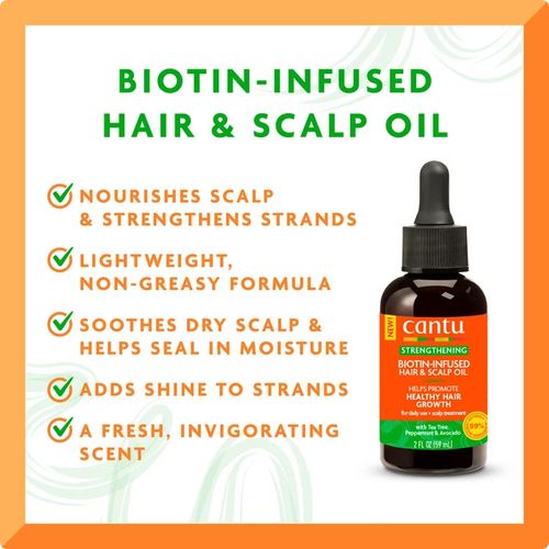 Cantu Biotin-Infused Strengthening Hair & Scalp Oil, 2 Fl Oz