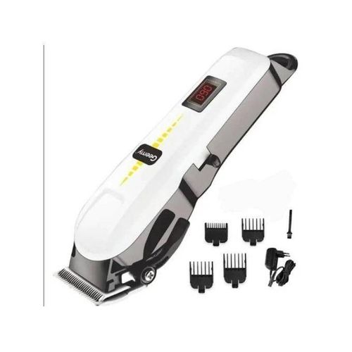 Geemy Rechargeable Cordless Shaving Machine With Battery Indicator Light - White