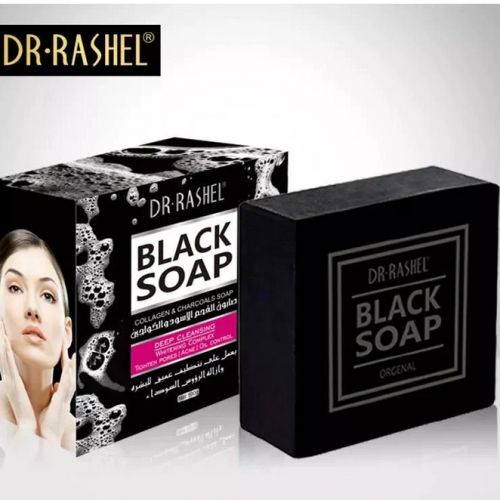 Dr Rashell Collagen And Charcoal Black Soap 100g