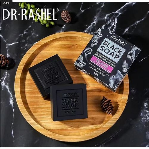 Dr Rashell Collagen And Charcoal Black Soap 100g