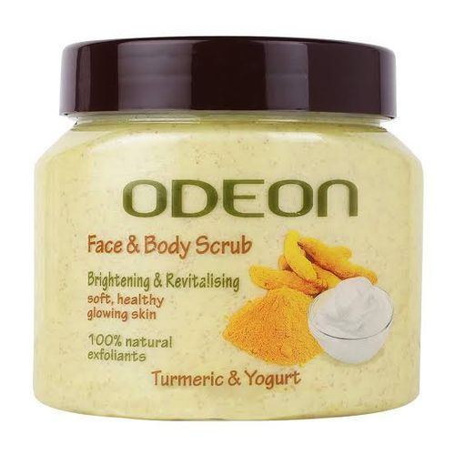Odeon Face And Body Scrub Turmeric And Yogurt Skin Glow Black Spots Remover - 500g.