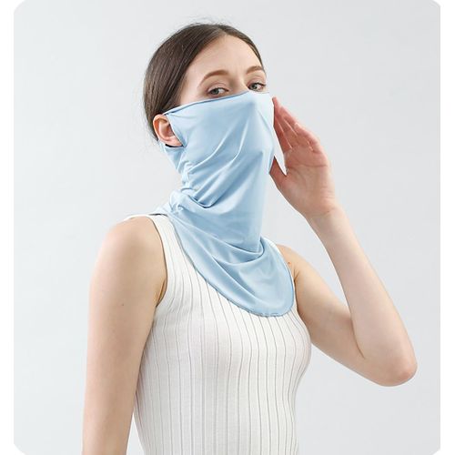 Women Face Mask With Ear Loops Neck Gaiter Ice Silk