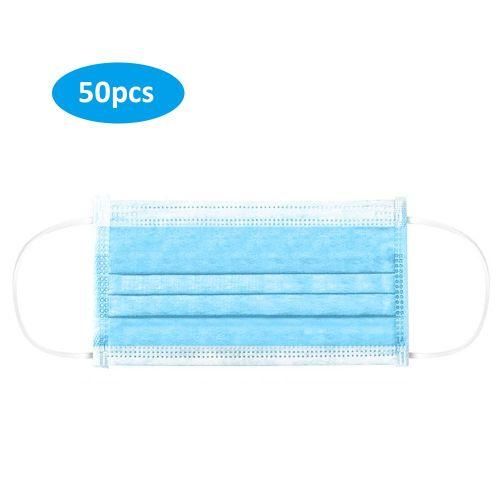 50Pcs Of High Protective Disposable surgical Face Masks - blue